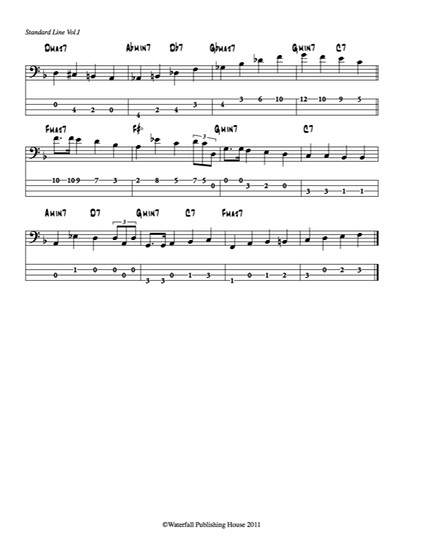 bass chords - the major scale Book III standard lines bass tab ..