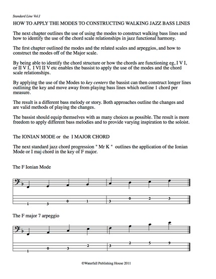 bass chords - the major scale Book III standard lines bass tab 