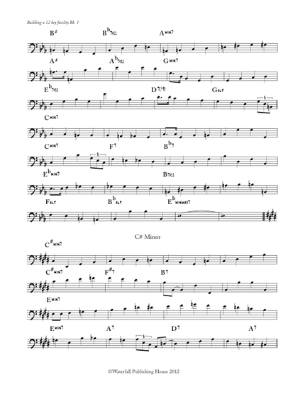 Jazz standard bass line transcription -Book IV Building a 12 key facility for the jazz bassist ex3