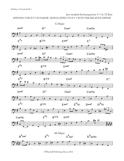 Jazz standard bass line transcription -Book IV Building a 12 key facility for the jazz bassist