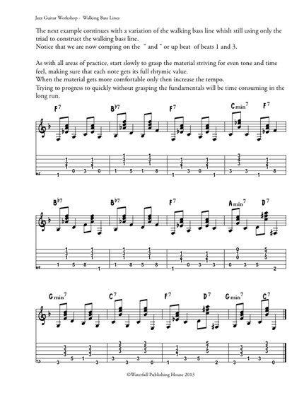 Walking bass lines for guitar Jazz Guitar Workshop.