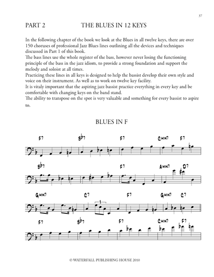 walking bass line transcription the blues - constructing walking jazz bass lines book I The blues in 12 keys